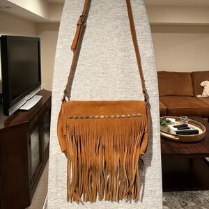 Lucky Brand Fringe Suede Crossbody Bag